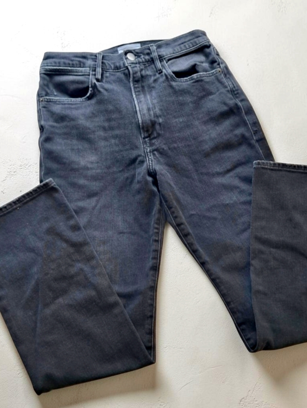 Frame Le Hollywood Jeans Sz 30 Women's High-rise Straight Leg Bonilla Black